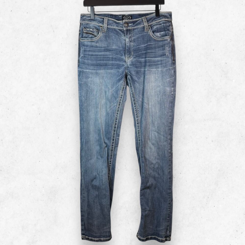 Petrol Jeans Women's 30 L34 Size 8 Mid Rise Boot Cut "Tess" Missing Button